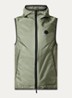 Moretan bodywarmer met capuchon en waterafstotende coating - Mosgroen
