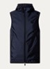 Moretan bodywarmer met capuchon en waterafstotende coating - Donkerblauw