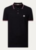 Regular fit polo van piqué katoen met logo - Zwart