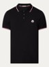 Regular fit polo van piqué katoen met logo - Zwart