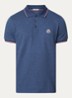 Regular fit polo van piqué katoen met logo - Staalblauw