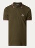 Regular fit polo met logo - Bronsgroen