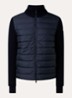 Ribgebreid vest met gewatteerd voorpand en logo - Blauw