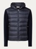 Ribgebreid vest van scheerwol met gewatteerd voorpand met donsvulling - Donkerblauw