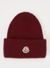 Ribgebreide muts in kasjmierblend met logo - Bordeauxrood
