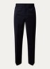 Sportivo straight fit pantalon in scheerwolblend met steekzakken - Donkerblauw