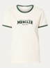 T-shirt met flock logoprint - Creme