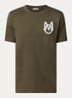 T-shirt met logoborduring - Bronsgroen