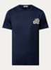 T-shirt met logoborduring - Donkerblauw