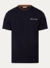 T-shirt met logoborduring - Donkerblauw
