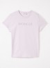 T-shirt met logoborduring - Lila