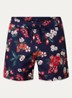 Zwemshorts met bloemenprint en steekzakken - Donkerblauw