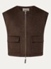 MMElise bodywarmer in wolblend met opgestikte zakken - Bruin