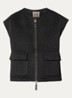 MMElise bodywarmer in wolblend met opgestikte zakken - Donkergrijs