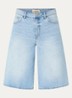 MMMathilde Urban high waist wide fit korte broek van denim - Lichtblauw