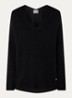 MMThora fijngebreide pullover in alpaca wolblend met V-hals - Black / Zwart