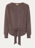 Romy sweater met strikceintuur - Bruin