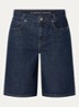 Zita high waist wide fit korte broek van denim met steekzakken - Donkerblauw