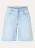 Zita high waist wide fit korte broek van denim met steekzakken - Lichtblauw