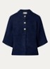 Benuta grofgebreid vest in wolblend - Donkerblauw