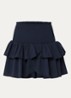 Carin minirok met smockwerk en volant - Donkerblauw