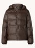 Fox puffer jack met afneembare capuchon - Donkerbruin