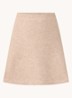 Gisa fijngebreide minirok in wolblend - Beige