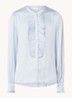 Zola blouse van satijn met plissé - Lichtblauw