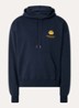 Hoodie met logo- en backprint - Donkerblauw