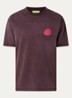 T-shirt met logo- en backprint - Aubergine
