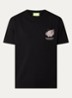 Tropical T-shirt met logo- en backprint - Zwart