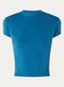 Cropped T-shirt met ronde hals - Beige