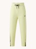 High waist tapered fit cropped joggingbroek met logo - Lichtgeel