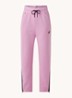 High waist tapered fit cropped joggingbroek met logo - Roze