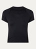 Airy cropped trainings T-shirt met stretch - Zwart