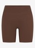 Matte high waist skinny fit korte trainingslegging - Lichtbruin