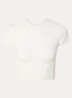 Matte trainings crop top met stretch - Wit