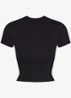 Matte trainings crop top met stretch - Zwart