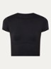 Matte trainings crop top met stretch - Zwart