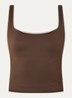 Matte trainings crop top met stretch - Lichtbruin