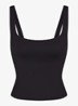 Matte trainings crop top met stretch - Zwart