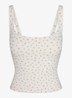 Matte trainings crop top met stretch - Gebroken wit
