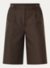Alani high waist straight fit korte broek met steekzakken - Bronsgroen