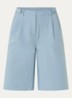 Alani high waist straight fit korte broek met steekzakken - Blauwgrijs