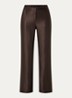Alira high waist loose fit broek met steekzakken en metallic finish - Donkerbruin