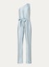Alira loose fit jumpsuit met asymmetrische hals - Lichtblauw