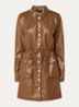 Arissa midi blousejurk van imitatieleer - Bruin