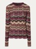 Arlla top met ingebreid patroon en lurex - Aubergine