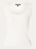 Arlynn tanktop met ribstructuur en details van kant - Gebroken wit