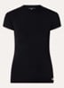 Jofli top met ribstructuur en stretch - Zwart